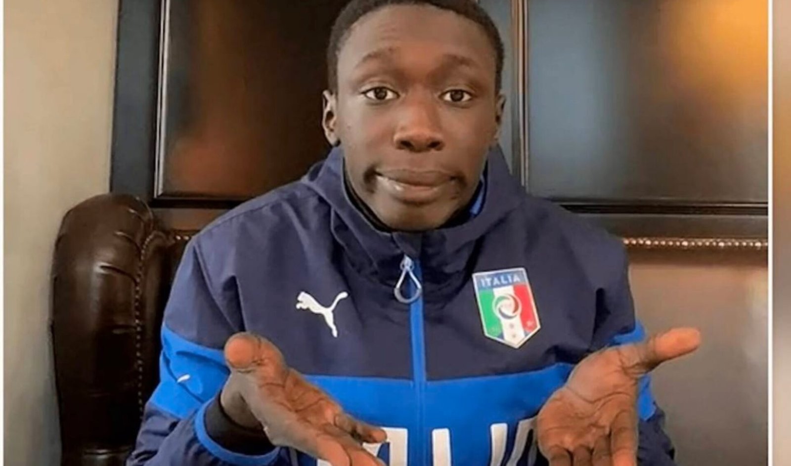 Khaby Lame in an Italian club suit track